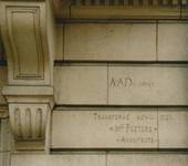 Avenue Molière 215, Ixelles, signatures des architectes et de l'intervenant en 1920 (© T. Verhofstadt, photo 2001)