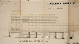 Rue Ravenstein 48-70 et Cantersteen 39-55, Bruxelles, Shell Building, élévation rue Cantersteen, 1931 (© Fondation CIVA Stichting/AAM, Brussels)