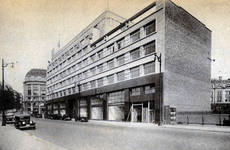 Rue Ravenstein 48-70 et Cantersteen 39-55, Bruxelles, Shell Building, perspective aile Cantersteen (© Bâtir, 22, 1934, p. 837)